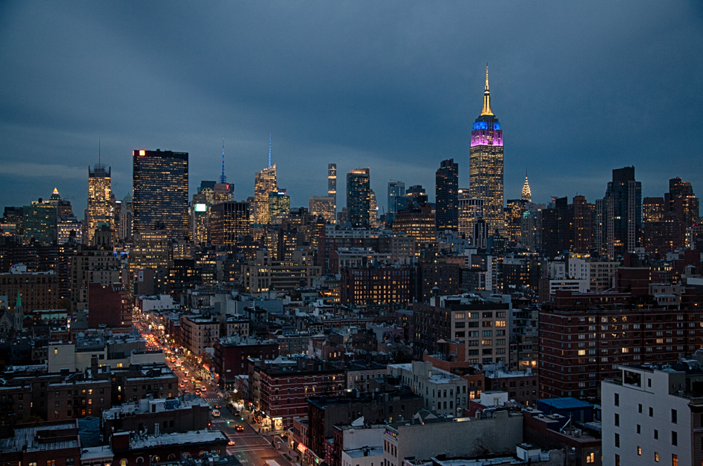 Vue depuis l'autre immeuble du bureau. Jusqu'ici je ne m'en lasse pas!
— New York, Novembre 2016