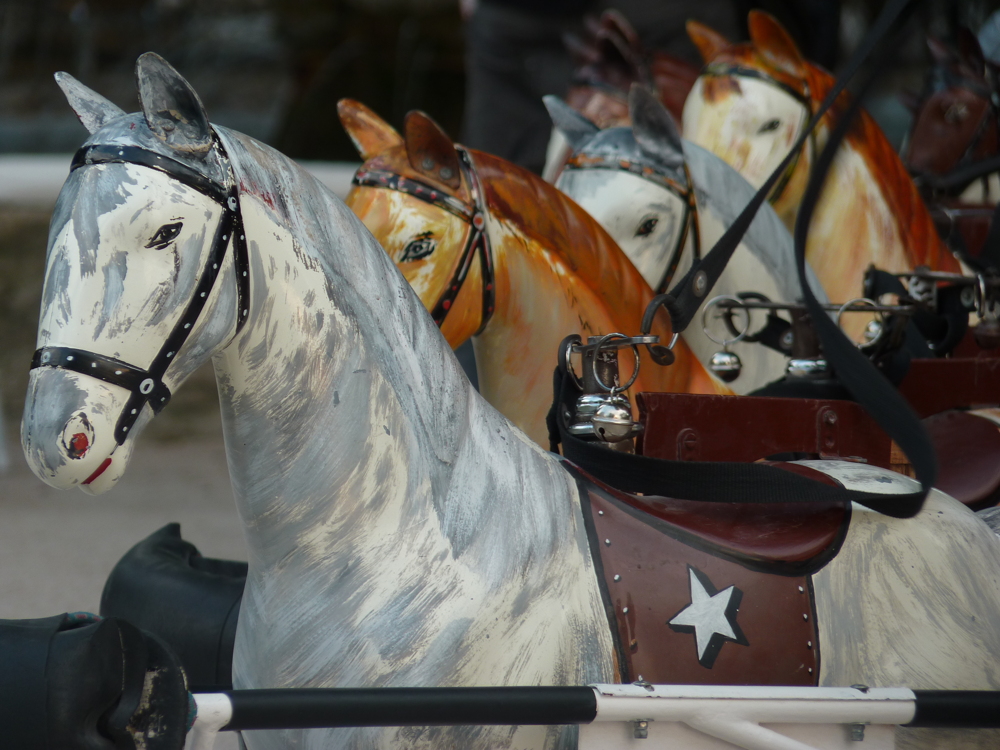 Monter à nouveau sur un carrousel passé 30 ans est un plaisir simple. Ces chevaux nous étaient fort hospitaliers.
EuroDisney — Juillet 2011